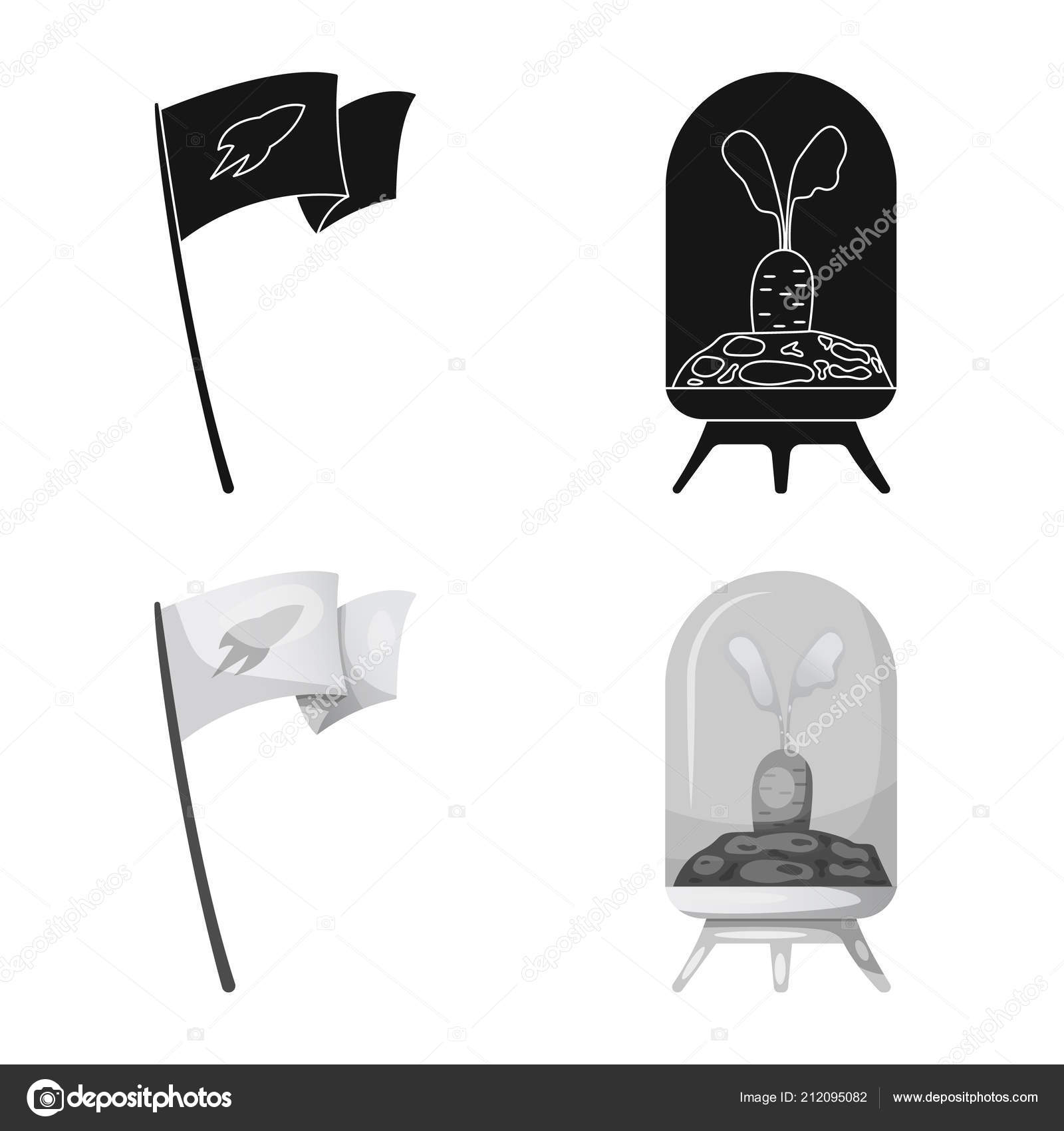 Vector Illustration Of Mars And Space Sign Set Of Mars And