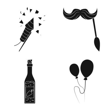 Parti ve Doğum günü logo vektör Illustration. Parti ve kutlama hisse senedi vektör çizim seti.