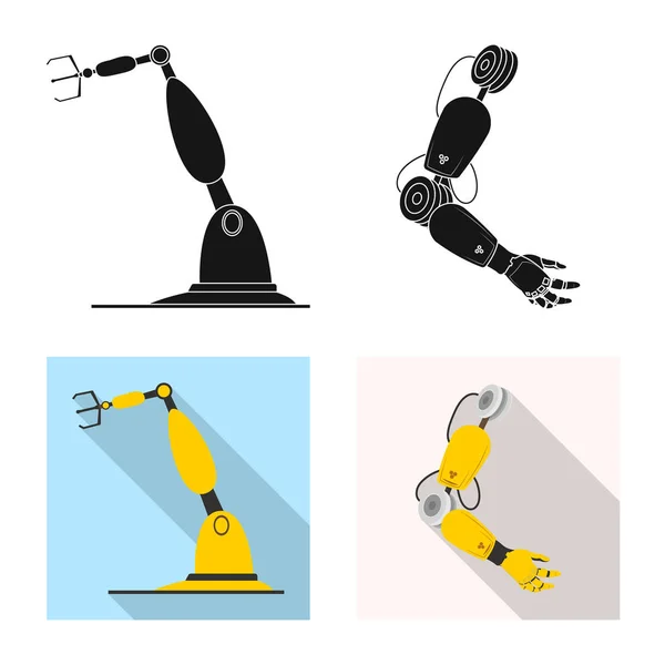 Διάνυσμα σχεδιασμός του ρομπότ και εργοστάσιο σύμβολο. Σύνολο των ρομπότ και χώρο σύμβολο μετοχής για το web. — Διανυσματικό Αρχείο