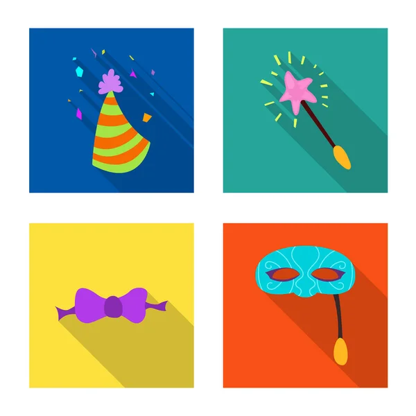 Design de vetor de festa e logotipo de aniversário. Coleção de festa e celebração ilustração vetor estoque . — Vetor de Stock