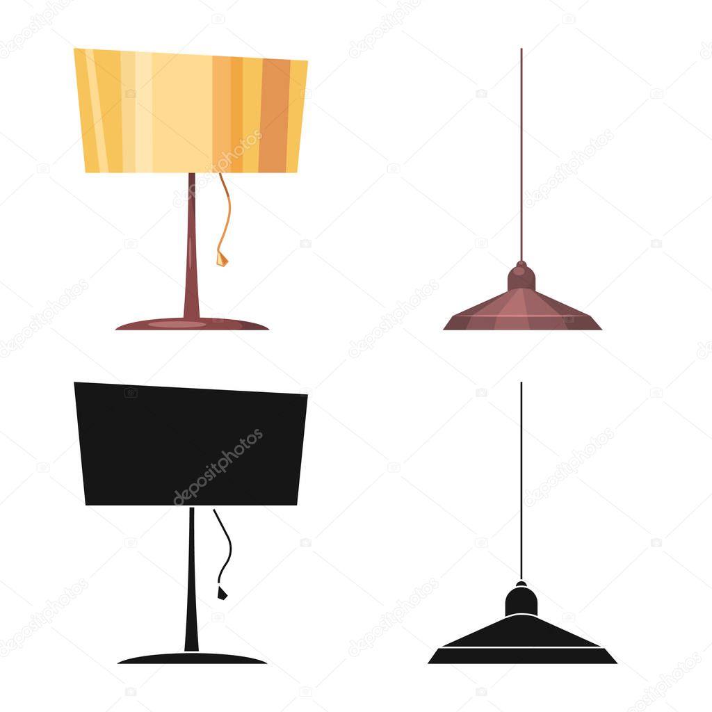 Vector design of furniture and apartment sign. Set of furniture and home vector icon for stock.