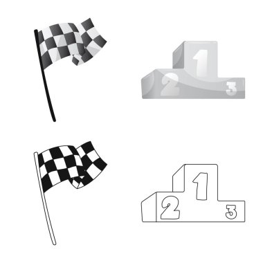 Araba ve ralli logo vektör Illustration. Hisse senedi için araba ve yarış vektör simge kümesi.