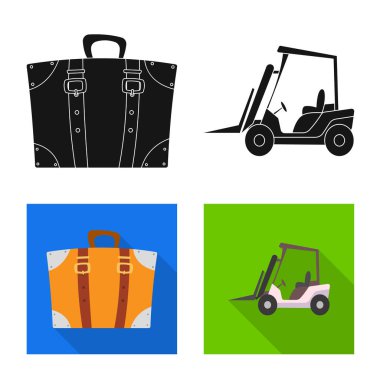 Havaalanı ve uçak simge vektör tasarımı. Havaalanı ve uçak hisse senedi vektör çizim topluluğu.