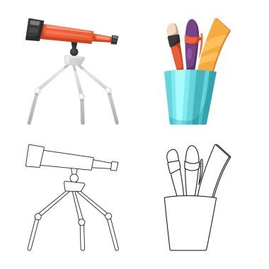 Eğitim ve öğrenme logo vektör tasarımı. Eğitim ve hisse senedi için okul vektör simge kümesi.