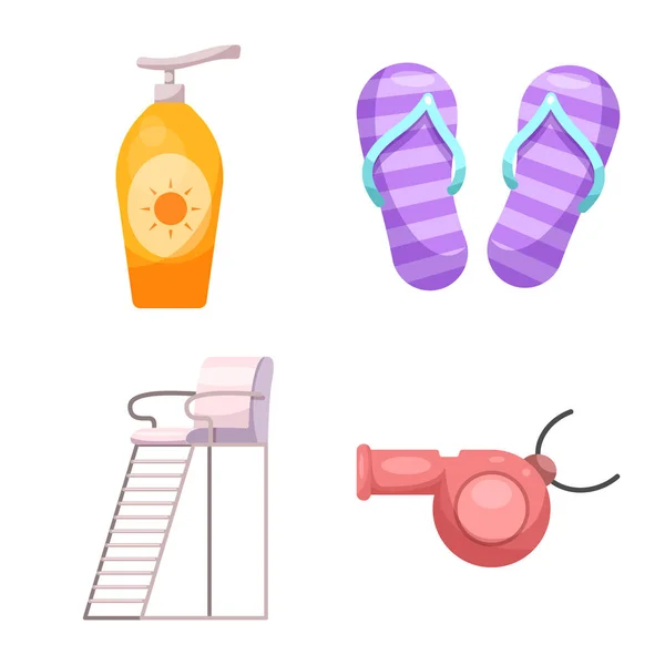 Illustration vectorielle de piscine et icône de natation. Collection de la piscine et de l'activité stock symbole pour le web . — Image vectorielle