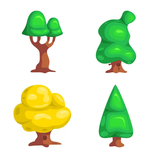 Illustration vectorielle de l'arbre et de la nature. Collection d'icônes vectorielles arbre et couronne pour stock . — Image vectorielle