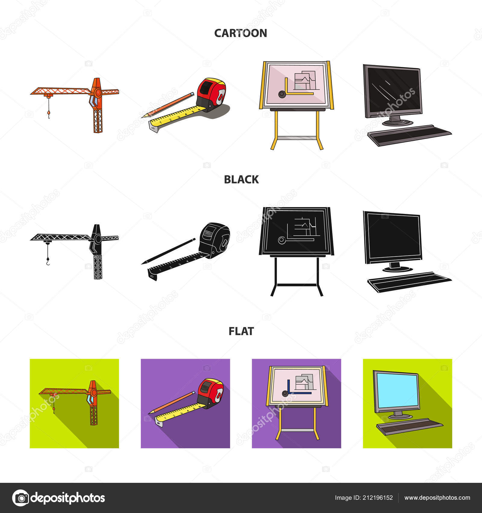 Grúa Construcción Cinta Métrica Tablero Dibujo Computadora Iconos Colección Conjunto vector, gráfico vectorial © PandaVector imagen #212196152 Grúa Construcción Cinta Métrica Tablero Dibujo Computadora Iconos Colección Conjunto vector, gráfico vectorial © PandaVector imagen #212196152