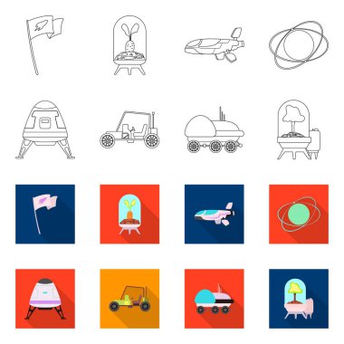 Mars ve uzay sembolü yalıtılmış nesne. Mars ve gezegen hisse senedi simgesi web için set.