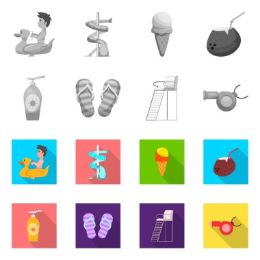 Havuzu ve yüzme logo vektör tasarımı. Havuzu ve etkinlik hisse senedi vektör çizim seti.