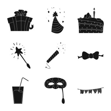 Yalıtılmış nesne parti ve Doğum günü kutsal kişilerin resmi. Parti ve kutlama hisse senedi vektör çizim seti.