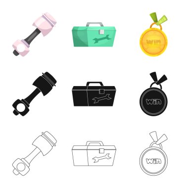 Araba ve ralli simge vektör Illustration. Hisse senedi için araba ve yarış vektör simge kümesi.