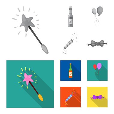 Parti ve Doğum günü simge vektör tasarımı. Web için kutlama ve parti hisse senedi simgesi kümesi.