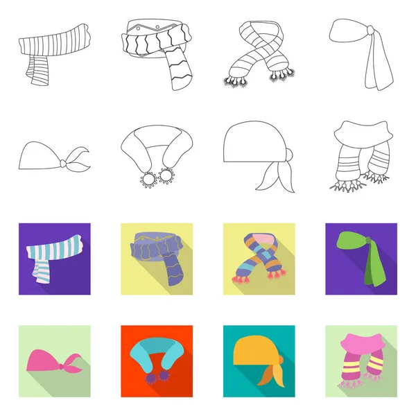 Ilustración vectorial del logotipo de bufanda y chal. Colección de bufanda y accesorio stock vector ilustración . — Archivo Imágenes Vectoriales