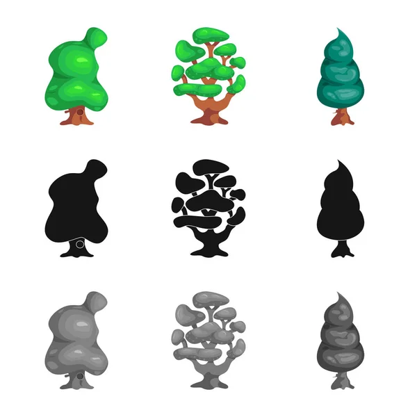 Ilustración vectorial del logotipo del árbol y la naturaleza. Colección de árbol y corona stock vector ilustración . — Vector de stock