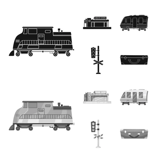 Progettazione Vettoriale Del Logo Del Treno Della Stazione Raccolta Dell — Vettoriale Stock