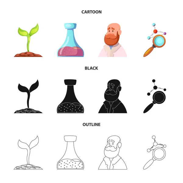 Conception vectorielle du signe génétique et végétal. Collection de matériel génétique et biotechnologique symbole pour le web . — Image vectorielle