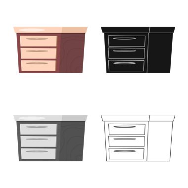 Vektör çizim mobilya ve daire sembolü. Koleksiyon Mobilya ve ev hisse senedi vektör çizim.