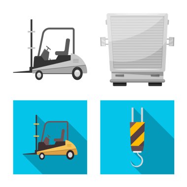 Mal ve kargo simge vektör Illustration. Ürünler ve hisse senedi için ambar vektör simge koleksiyonu.