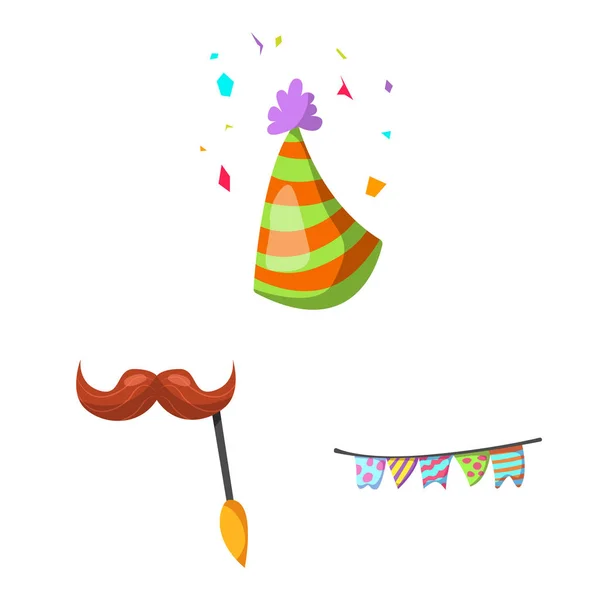 Ilustracja wektorowa znak partii i urodziny. Zbiór stron i celebracja symbol giełdowy dla sieci web. — Wektor stockowy