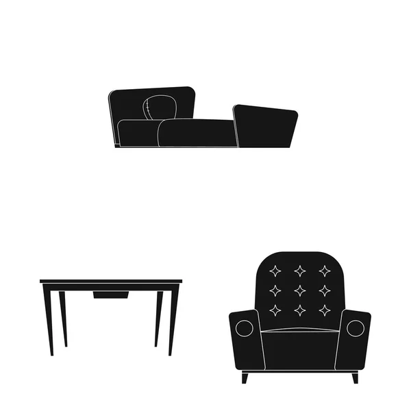 Objet isolé de mobilier et enseigne appartement. Collection de meubles et icône vectorielle maison pour stock . — Image vectorielle