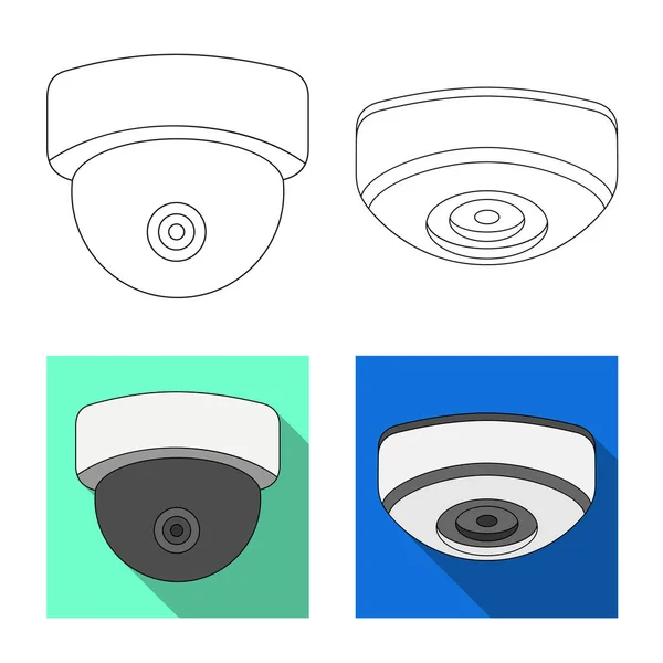 Isolated object of cctv and camera logo. Collection of cctv and system stock vector illustration. — Stock Vector