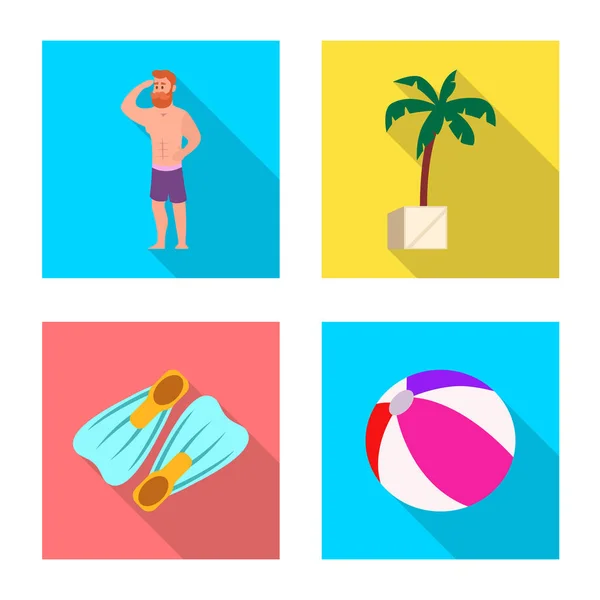 Vektorillustration av pool och simning logotyp. Uppsättning av pool och aktivitet aktiesymbol för webben. — Stock vektor