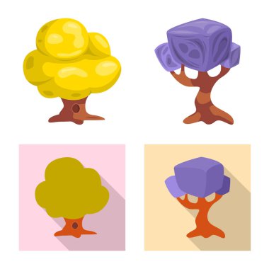 Ağaç ve doğa logo vektör Illustration. Hisse senedi için ağaç ve taç vektör simge topluluğu.