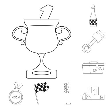 Araba ve ralli logo vektör Illustration. Araba ve yarış vektör simgesini hissenin topluluğu.