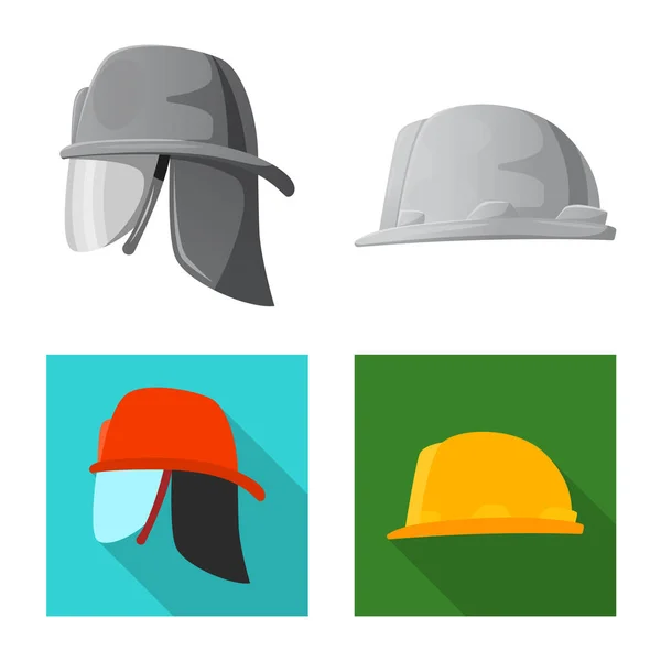 Ilustração vetorial de headwear e ícone de boné. Coleção de headwear e símbolo de estoque acessório para web . — Vetor de Stock