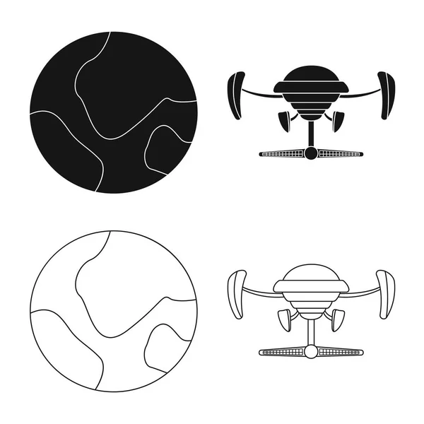 Diseño vectorial de marte e icono del espacio. Conjunto de marte y planeta símbolo de stock para web . — Vector de stock