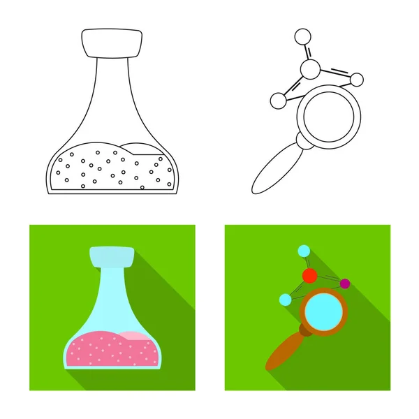Isolerade objekt av genetiska och växt-logotypen. Insamling av genetiska och bioteknik lager vektorillustration. — Stock vektor