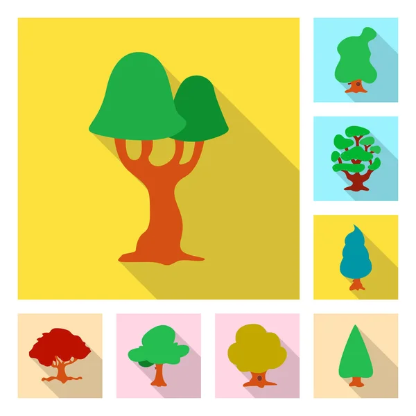 Objeto aislado del logotipo del árbol y la naturaleza. Colección de árbol y corona stock vector ilustración . — Vector de stock