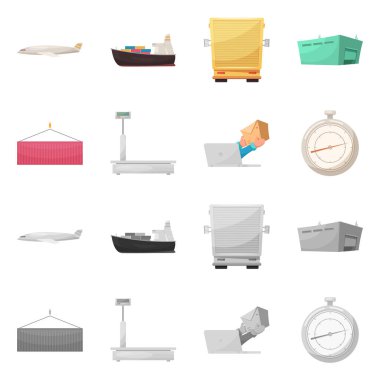 Eşya ve kargo simge vektör tasarımı. Ürünler ve ambar stok vektör çizim.