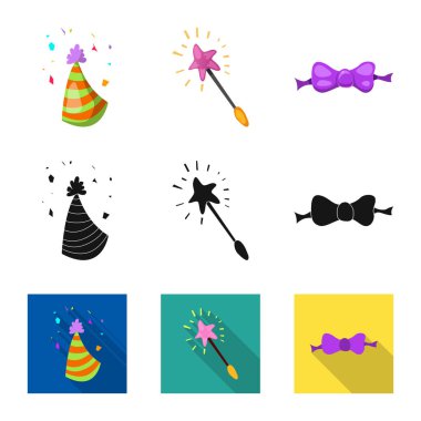 Parti ve Doğum günü simge vektör Illustration. Hisse senedi için kutlama ve parti vektör simge kümesi.