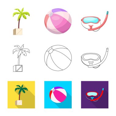 Yalıtılmış nesne havuzu ve yüzme simgesi. Hisse senedi için havuz ve etkinlik vektör simge topluluğu.