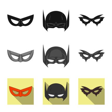 Kahraman ve maske simgesinin yalıtılmış nesne. Kahraman topluluğu ve hisse senedi için süper kahraman vektör simgesi.