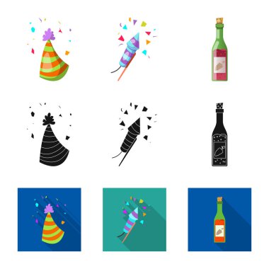 Parti ve Doğum işareti vektör Illustration. Hisse senedi için kutlama ve parti vektör simge topluluğu.