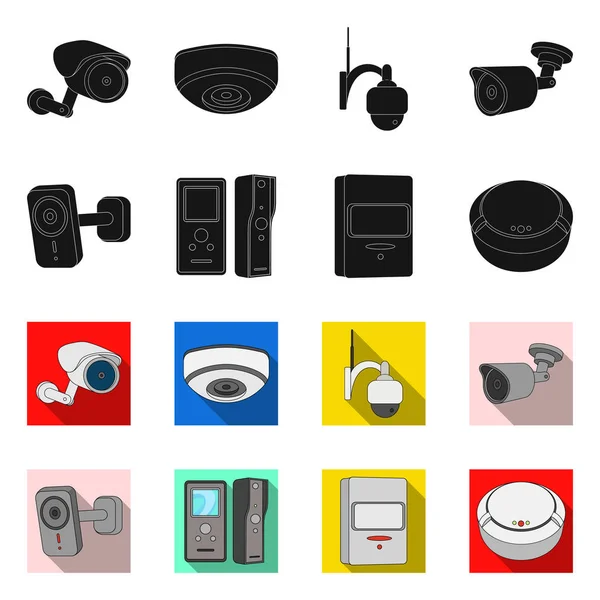 Isolert objekt for CCTV og kameraikon. Innsamling av CCTV- og systemlagervektorillustrasjon . – stockvektor