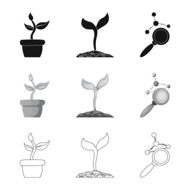 Vektör tasarımı genetik ve bitki sembolü. Toplama genetik ve biyoteknoloji hisse senedi simgesi web için.