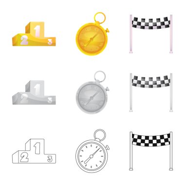 Araba ve ralli logo vektör Illustration. Araba ve yarış vektör simgesini hissenin topluluğu.