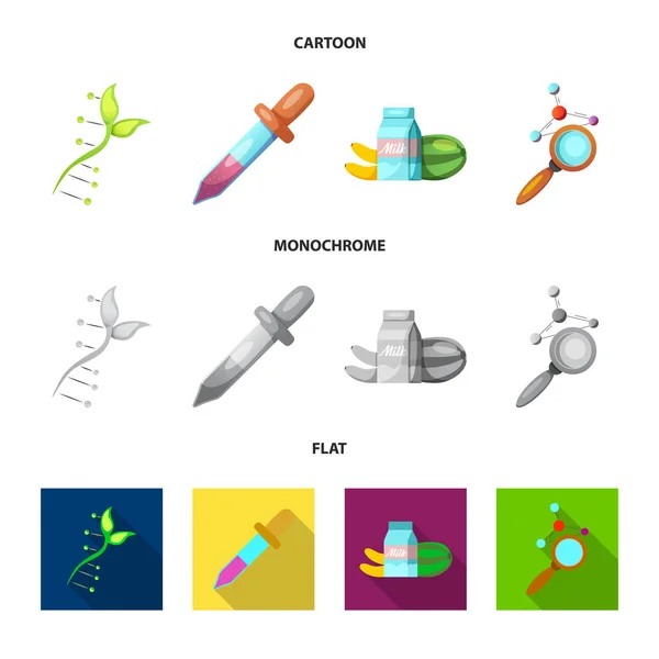 Diseño vectorial del signo genético y vegetal. Símbolo de stock genético y biotecnológico para la web . — Archivo Imágenes Vectoriales