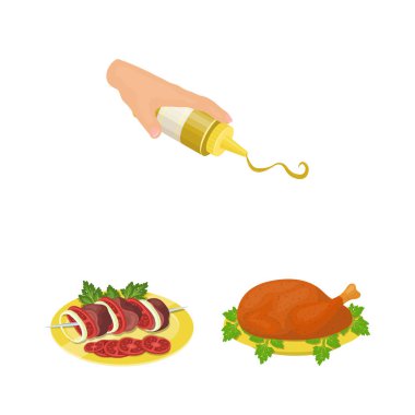 Set koleksiyonu tasarım için Pişirme Gıda karikatür simgeler. Mutfak, cihazlar ve sembol stok web illüstrasyon vektör.