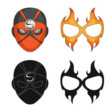 Kahraman ve maske simgesinin yalıtılmış nesne. Kahraman topluluğu ve hisse senedi için süper kahraman vektör simgesi.