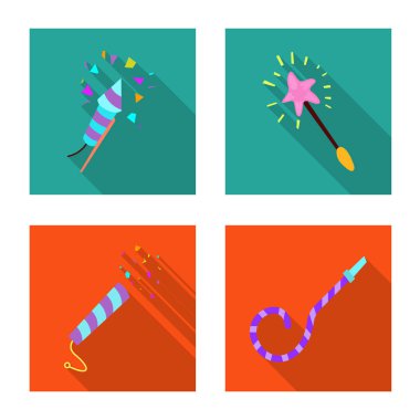 Yalıtılmış nesne parti ve Doğum günü kutsal kişilerin resmi. Parti ve kutlama hisse senedi vektör çizim seti.