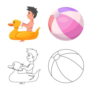 Havuzu ve yüzme simge vektör Illustration. Web için havuz ve etkinlik hisse senedi simgesi kümesi.