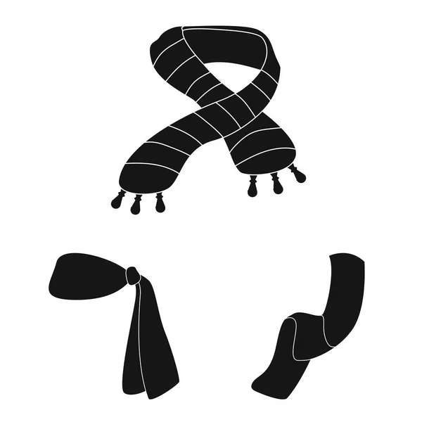 Vektor illustration av halsduk och sjal tecken. Samling av halsduk och tillbehör lager vektorillustration. — Stock vektor