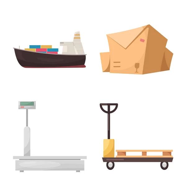 Vektorová design zboží a nákladní znamení. Kolekce zboží a skladu zásob vektorové ilustrace. — Stockový vektor