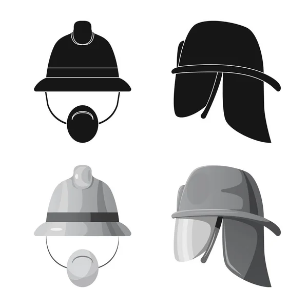 Ilustração vetorial de headwear e ícone de boné. Conjunto de chapéus e acessórios ilustração vetorial . —  Vetores de Stock