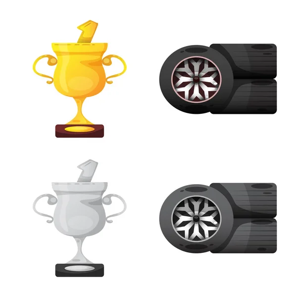 Vector design van de auto en rally symbool. Set van auto en race vector pictogram voor voorraad. — Stockvector