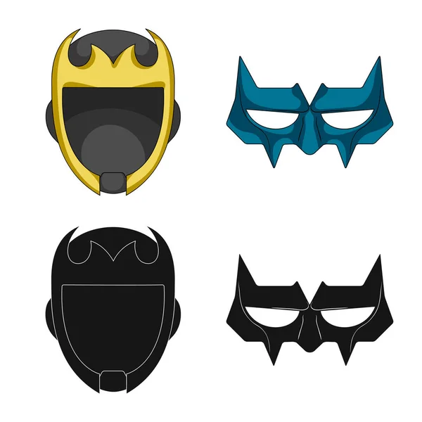 Vector design of hero and mask icon. Set of hero and superhero stock symbol for web. — Stock Vector